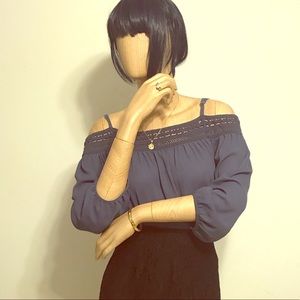 by&by Off The Shoulder 3/4 Sleeve Blouse